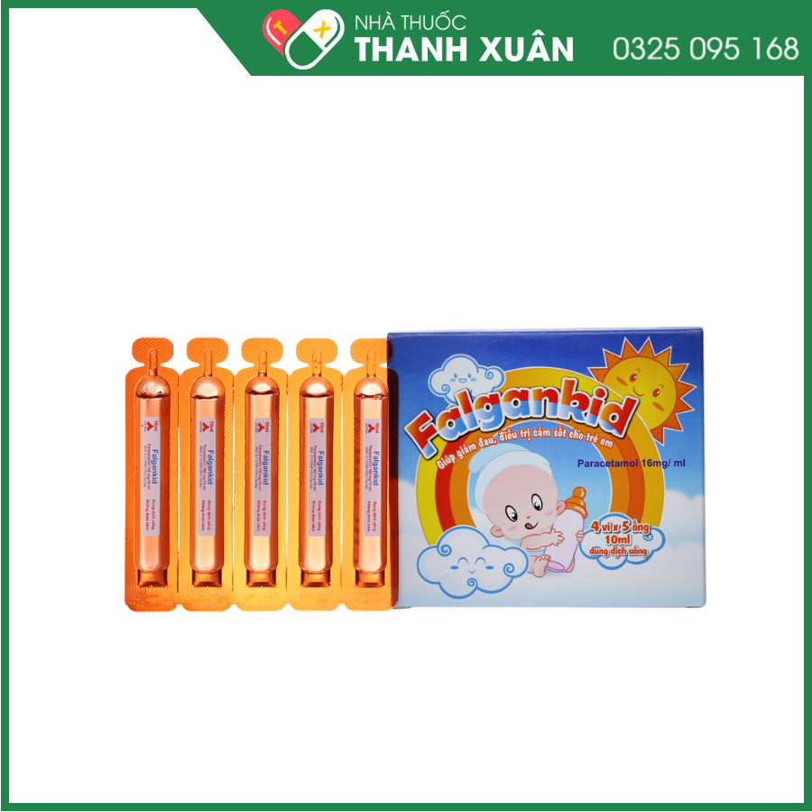 Falgankid 160mg/10ml hạ sốt, giảm đau cho trẻ em